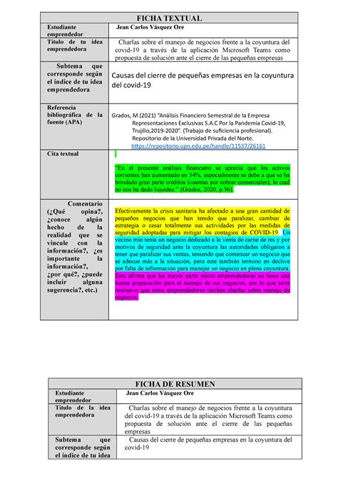 Formatos De Fichas Textual Y De Resumen Jean FICHA TEXTUAL