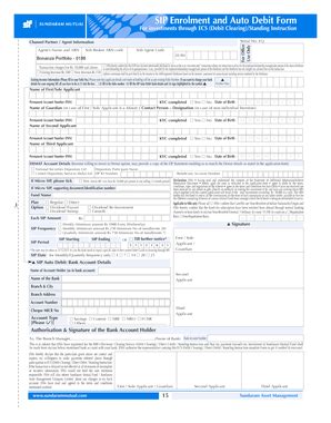 Fillable Online Sip Enrolment And Auto Debit Form Bonanza Finmart Fax