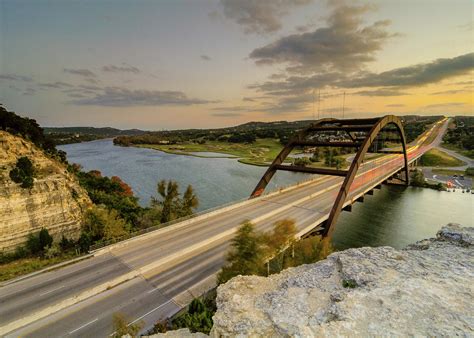 Austin Pennybacker 360 Bridge Sunset Photograph By Preston Broadfoot