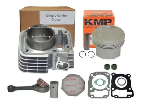 Kit Cilindro 170cc 4mm Cg Titan Fan 150 Pistão Kmp Biela Escorrega