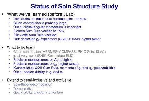 Ppt Spin Structure Of The Nucleon Powerpoint Presentation Free