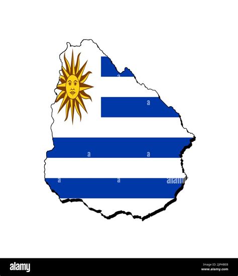 Silhouette Of The Map Of Uruguay With Its Flag Stock Photo Alamy