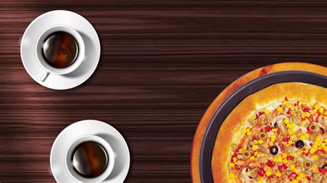 Wallpaper Coffee Pizza Eyes Table 1920x1080 Eclapa 1306941