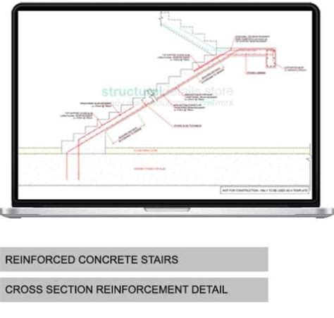 Slabless Stairs Cross Section Reinforcement Details