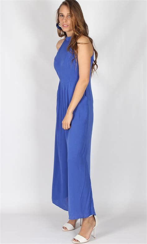 Rv1183ss Royal Blue Wide Leg Jumpsuit Pack Spicysugar Fashion