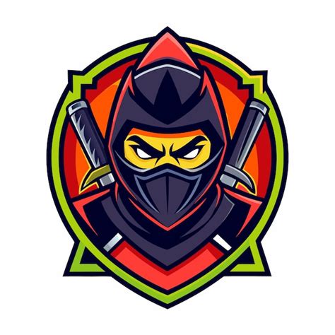 Modelo Detalhado Do Logotipo Do Ninja Vetor Premium