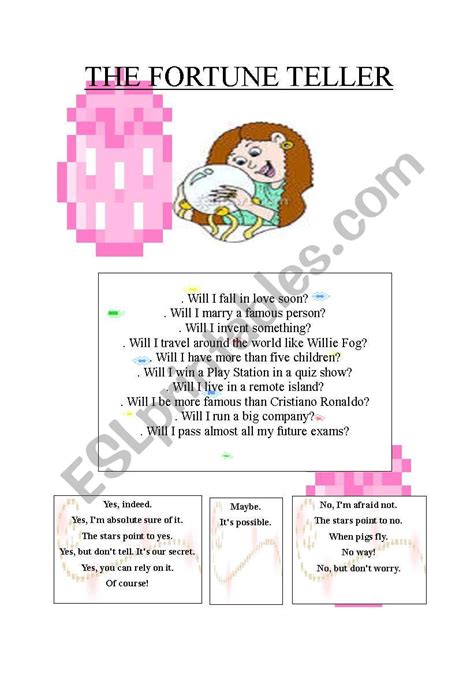 The Fortune Teller Esl Worksheet By Atriara