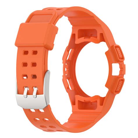 Samsung Galaxy Watch Classic Mm Silikonarmband Mit Rahmen Orange