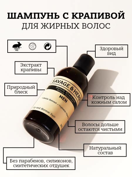 Шампунь для нормальных и жирных волос мужской, профессиональный ...