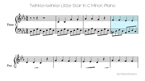 Twinkle Twinkle Little Star In C Minor [piano Solo] Youtube