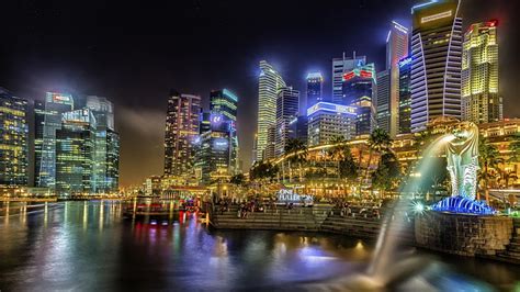 2560x1080px | free download | HD wallpaper: merlion park, singapore ...