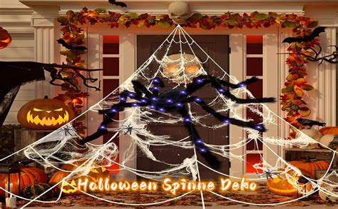 Bseical Riesen Halloween Spinne Deko Leuchtende Gro E Spinne Halloween