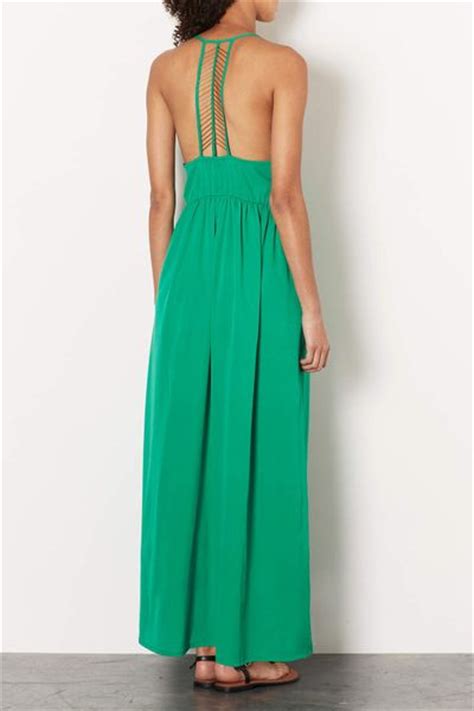 Topshop Jewel Green Beaded Back Maxi Dress In Green Jewel Green Lyst