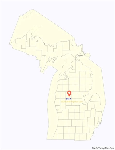 Map Of Evart City Thong Thai Real