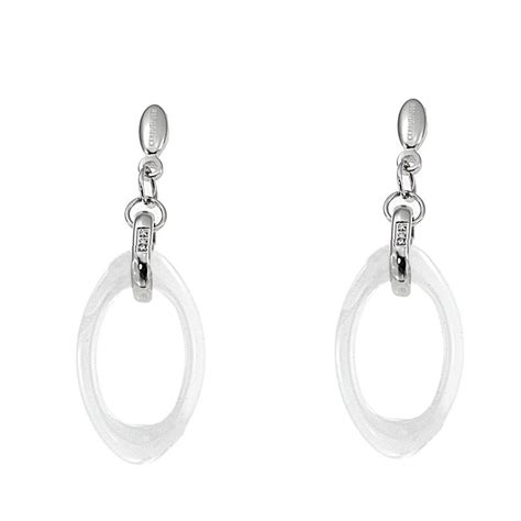 Boucles D Oreilles Femme Cerruti C Ramique Blanc Oxyde Blanc