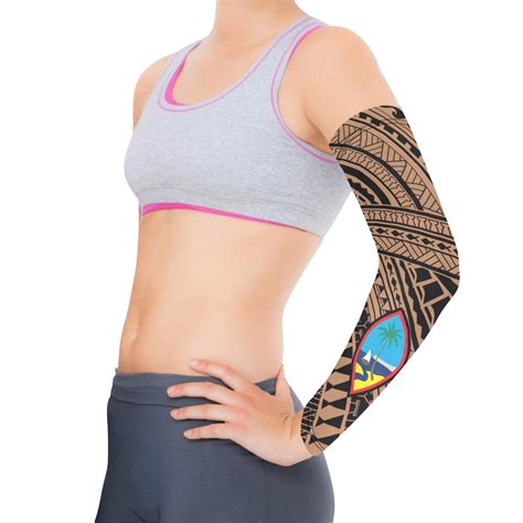 Guam Seal Tribal Brown Arm Sleeves Set Of 2 Island Life