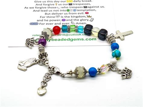 Lords Prayer Bracelet Lords Prayer Christian Charm Bracelet Etsy