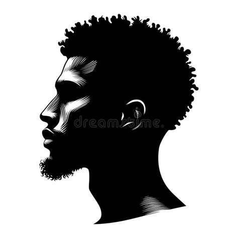 A Minimalist Black And White Vector Silhouette Of A Man S Side Profile