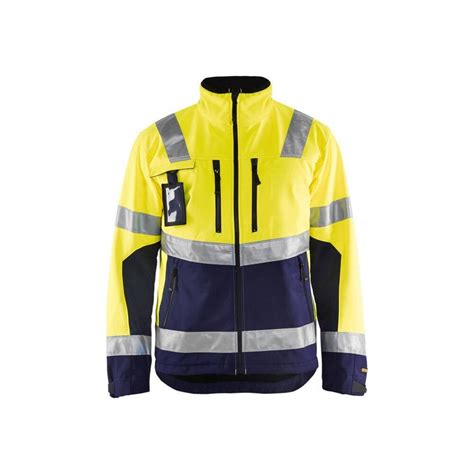 Veste softshell haute visibilité Blaklader bicolore Jaune Marine S