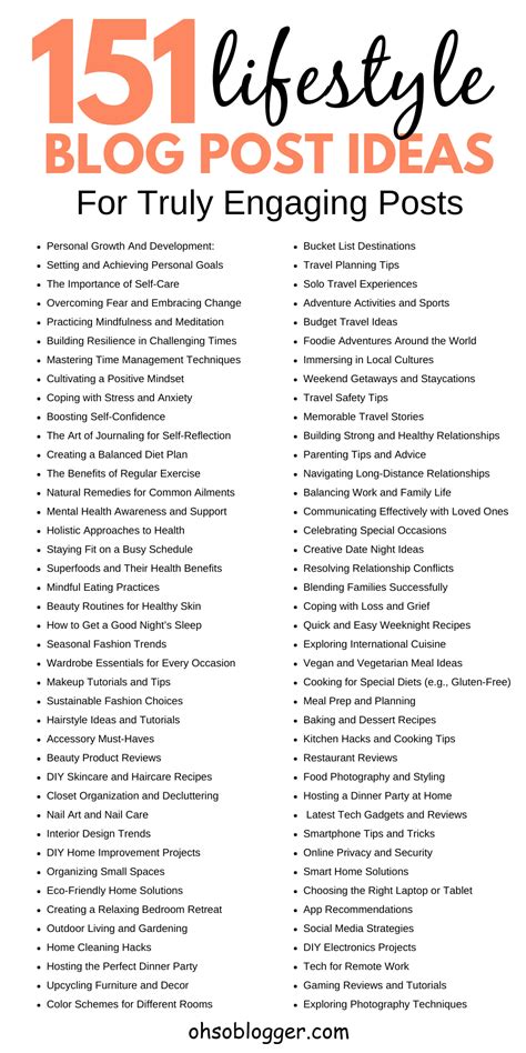 151 Lifestyle Blog Post Ideas For Truly Engaging Posts Blog Tagline