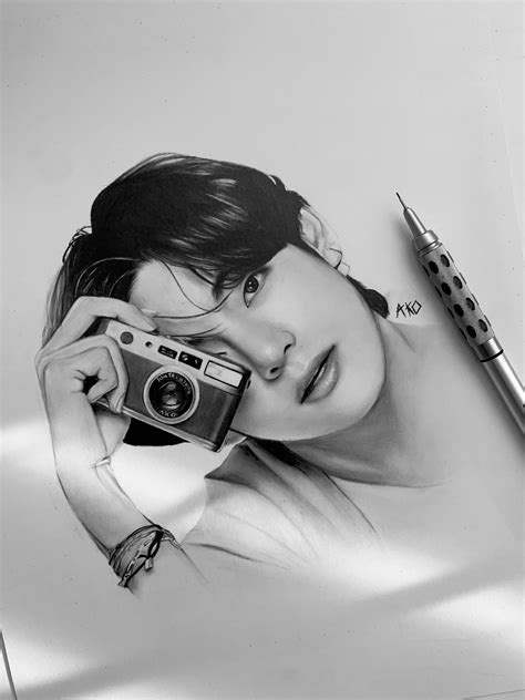 Bts V Taehyung Be Print Of Original Drawing Etsy Drawings How To Draw Hair Art Drawings