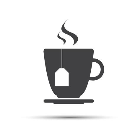 Simple Grey Cup Of Tea With A Tea Gab Tag Vector Icon 3478391 Vector