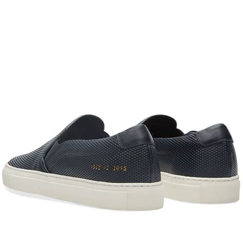 Common Projects Slip On Leather Perforated Navy End