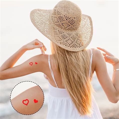 500 Pack 1 Heart Shaped Tanning Stickers Cute Self Adhesive Body