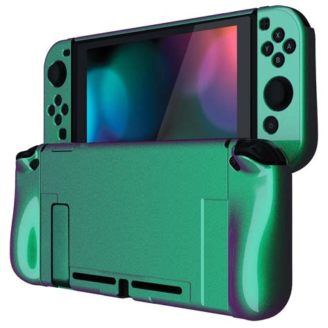 Playvital Nintendo Switch Dockable Protective Case Grip Cover Upgraded Glossy Chameleon