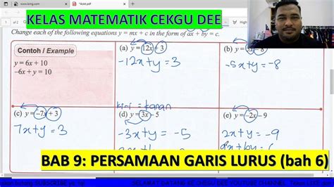 Matematik Ting Bab Garis Lurus Bah Youtube