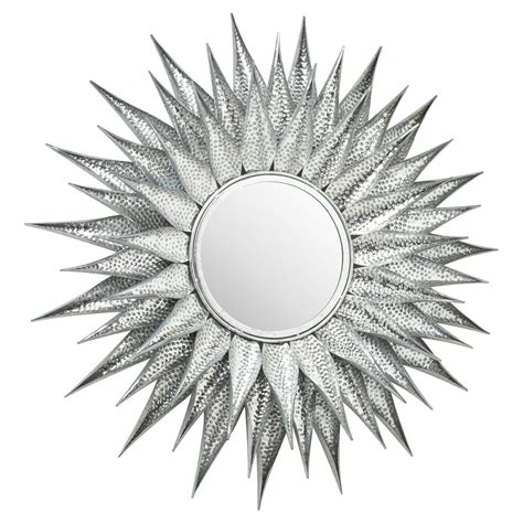 90cm Sunburst Wall Mounted Silver Mirror Large Home Decor Etsy