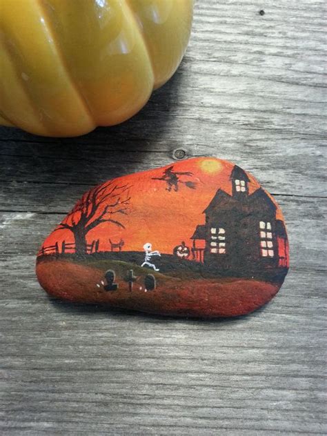 Spooky Haunted House Hand Painted Halloween Beach By Seashorelife