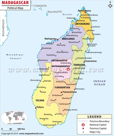 Political Map Of Madagascar Madagascar Provinces Map