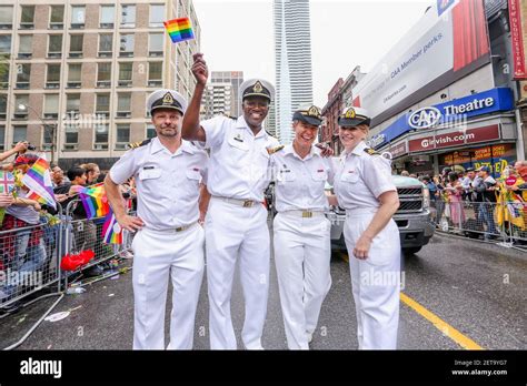 Gay Sailors Pose For Photo During The Toronto LGBTQ Pride Parade