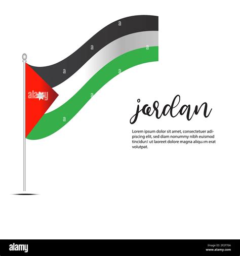 Jordan Flag Template Design Vector Illustration On A White Background Stock Vector Image And Art