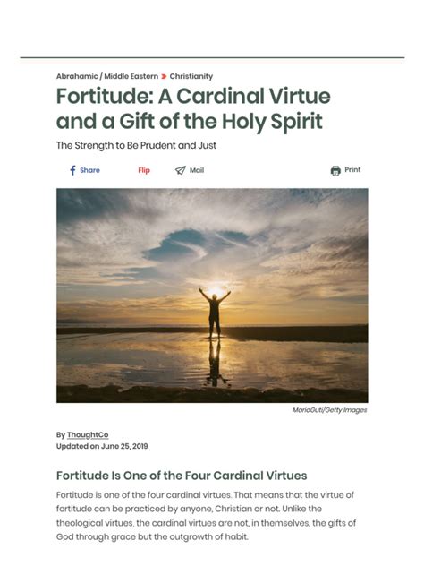 The Virtue of Fortitude - A Gift of The Holy Spirit | PDF | Courage | Virtue