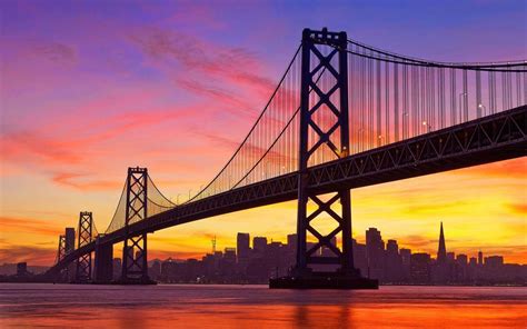 Golden Gate Bridge At Dusk San Francisco Desktop Wallpaper Hd For