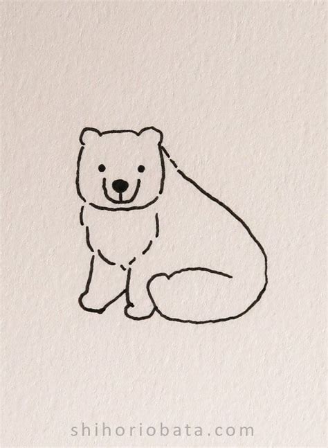 a drawing of a bear sitting on the ground