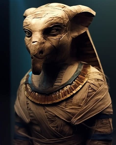 Premium AI Image | A statue of a mummy with a scarab on it