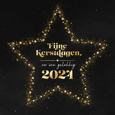 Kerstkaart Ster Fijne Kerstdagen Gelukkig 2024 Kaartje2go