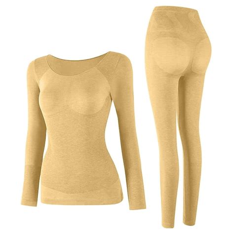 Thermal Underwear Set For Women Ultra Soft Long Johns Set Base Layer Skiing Winter Warm Top