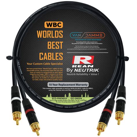 Buy 6 Foot RCA Cable Pair CUSTOM MADE By WORLDS BEST CABLES Made