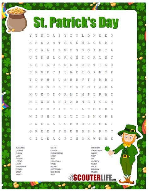 Saint Patrick Day Word Search