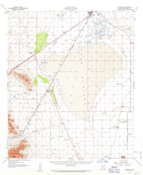 Cochise Arizona 1958 1963 USGS Old Topo Map Reprint 15x15 AZ Quad