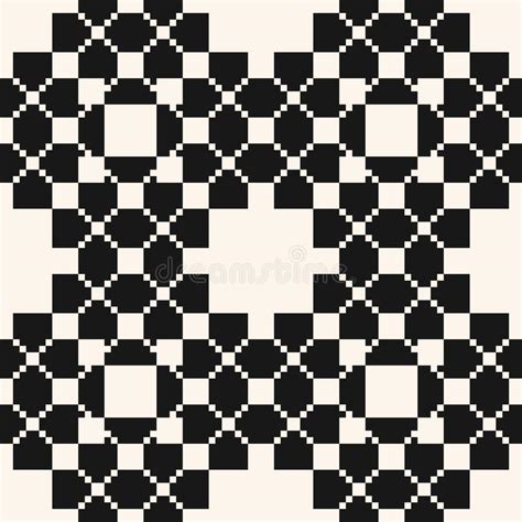 Square Grid Seamless Pattern Vector Abstract Black And White Geometric