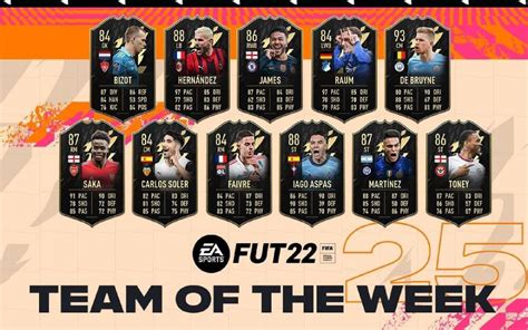 Fifa 22 Ultimate Team Full List Of Team Of The Week 25 Totw 25 Cards