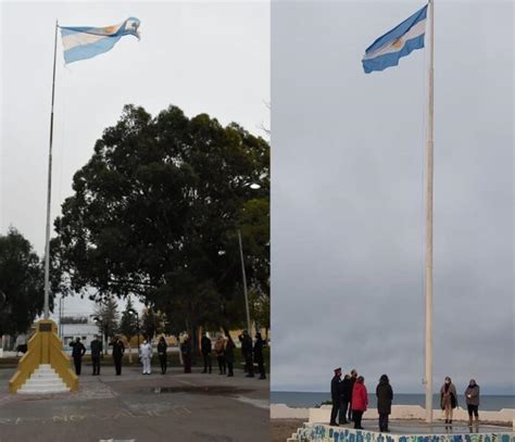 Izamientos De Banderas En SAO Y Las Grutas Por La Independencia