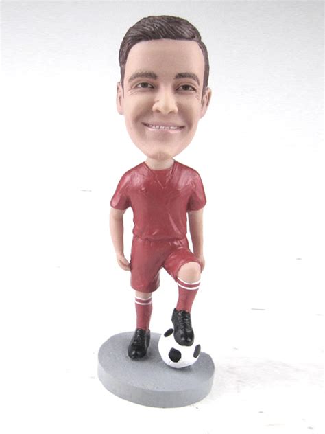 Male soccer player bobblehead with a foot on the ball 214 | Custom ...