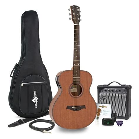 Deluxe Electro Acoustic Folk Guitar 15W Pack Mahogany At Gear4music