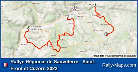 Streckenverlauf Rallye R Gional De Sauveterre Saint Front Et Cuzorn